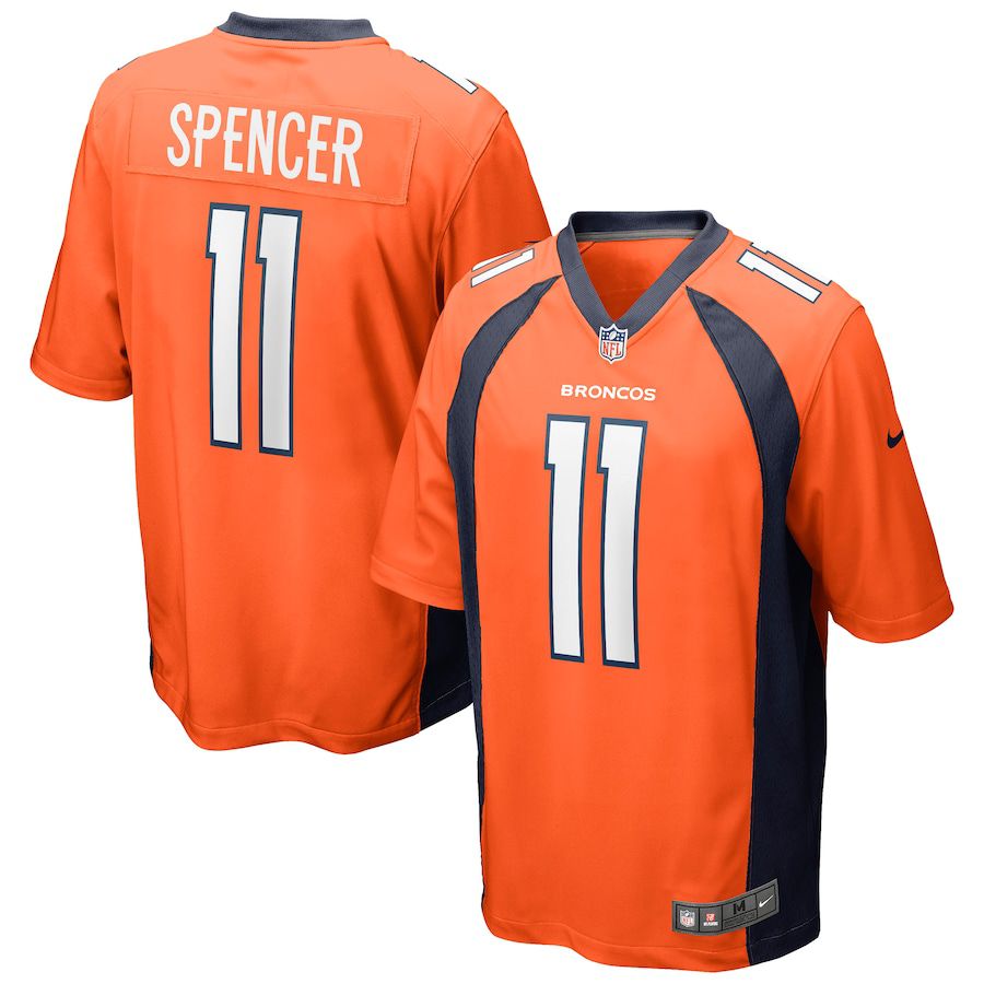 Men Denver Broncos 11 Diontae Spencer Nike Orange Game NFL Jersey
